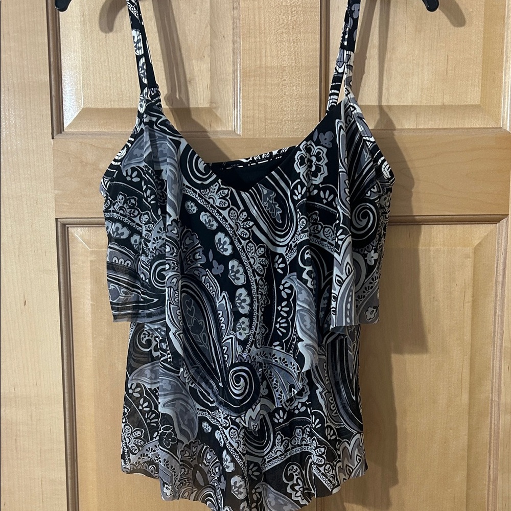 Beach House Black and Gray Paisley Swim Tankini